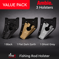Ambie All 3 Pack Savings - Black-FDE-Ghost Grey - Fishing Rod Holster