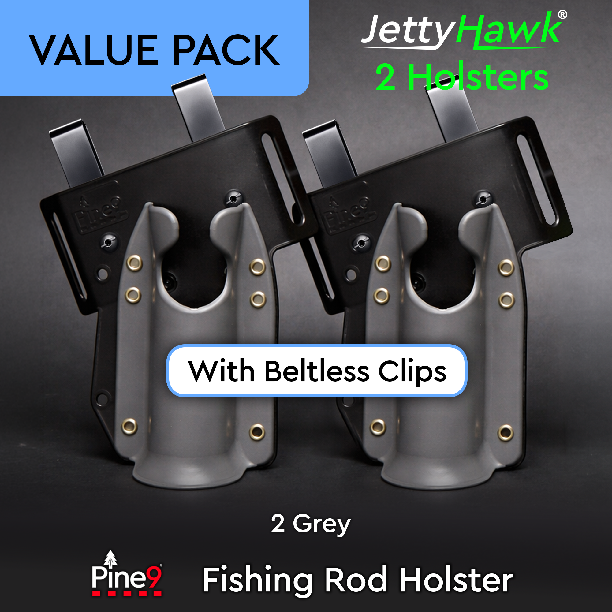 2 piece fishing rod holder clips Wall Mounted - 10Pcs Pole/Cue/Curtain Rod Clips Storage Rack JettyHawk 2 Pack Savings -