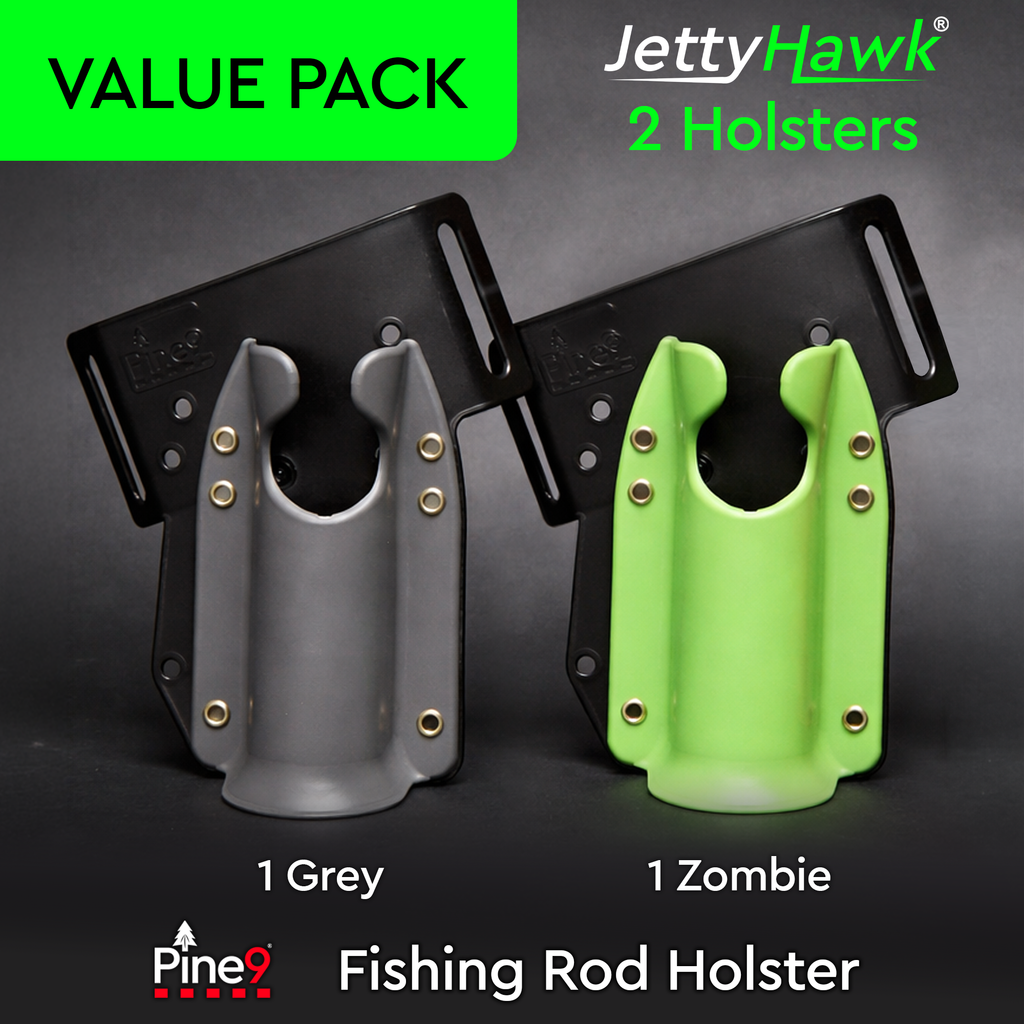 JettyHawk™ 2 Pack Savings - Grey-Zombie - Fishing Rod Holster