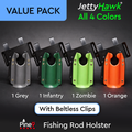 JettyHawk™ 4 Pack Savings - W/Clips-All Colors - Fishing Rod Holster