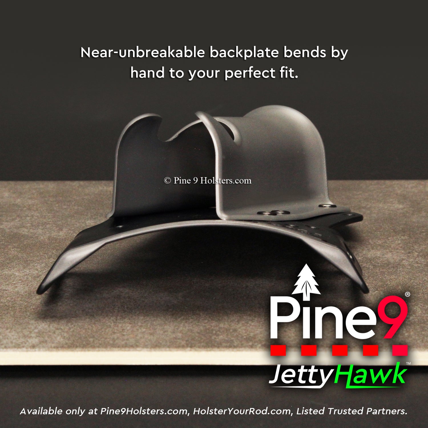 pine 9 JettyHawk fishing rod holster hands free hip rod hip holder grey  product photo showing the curved back plate for comfort