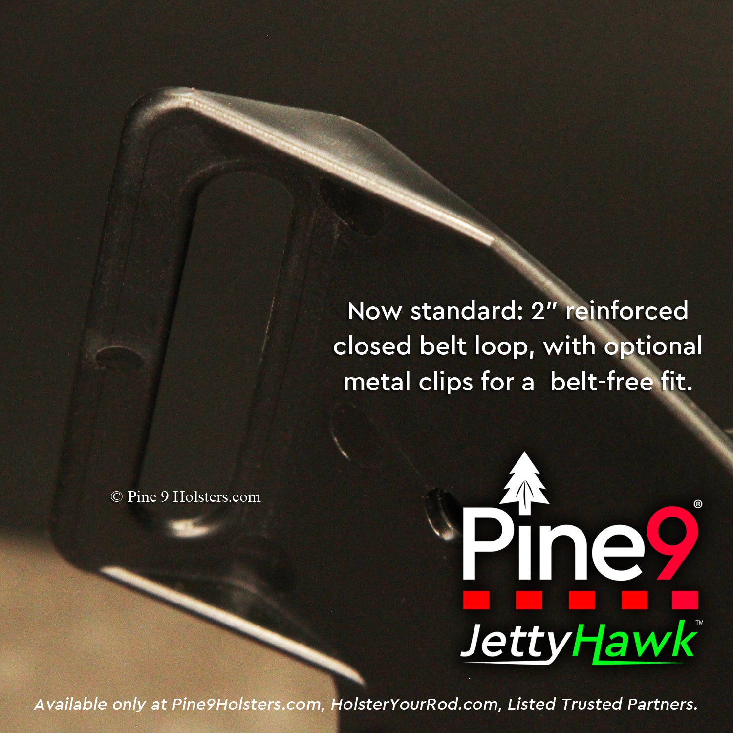 pine 9 JettyHawk fishing rod holster hands free hip rod hip holder grey  product photo showing closed belt loops 