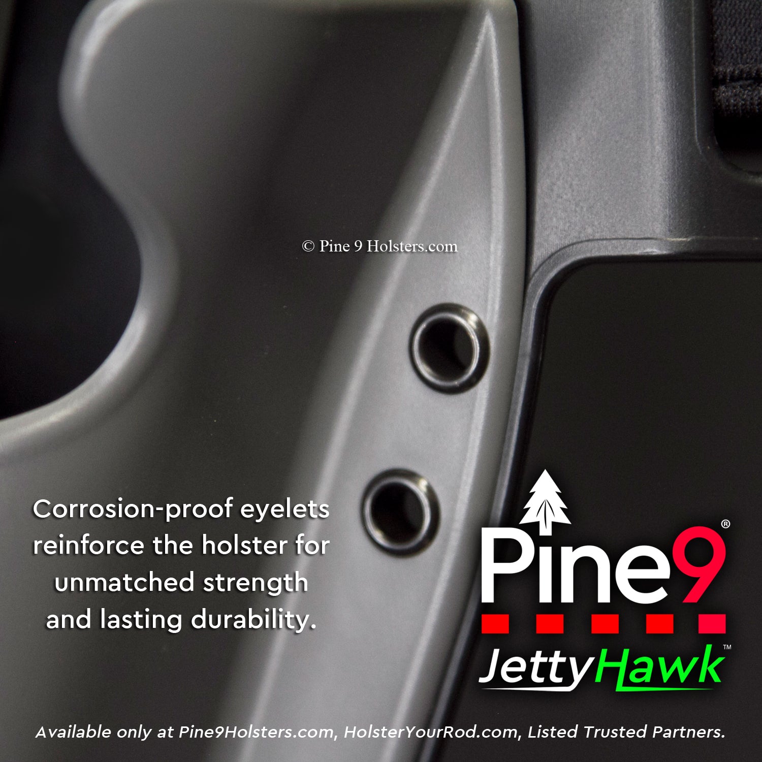 pine 9 JettyHawk fishing rod holster hands free hip rod hip holder grey  product photo showing the mounting holes