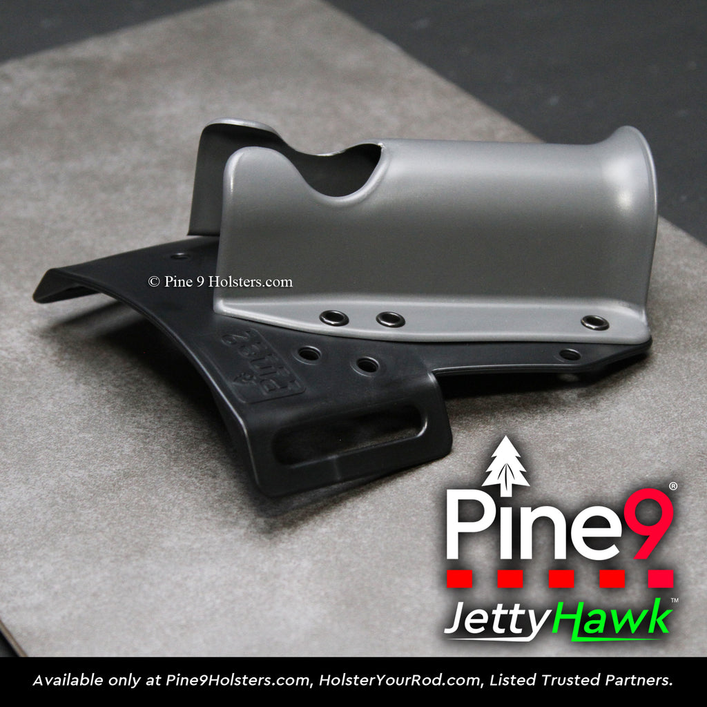 pine 9 JettyHawk fishing rod holster hands free hip rod hip holder grey  product photo laying on table at a different angle