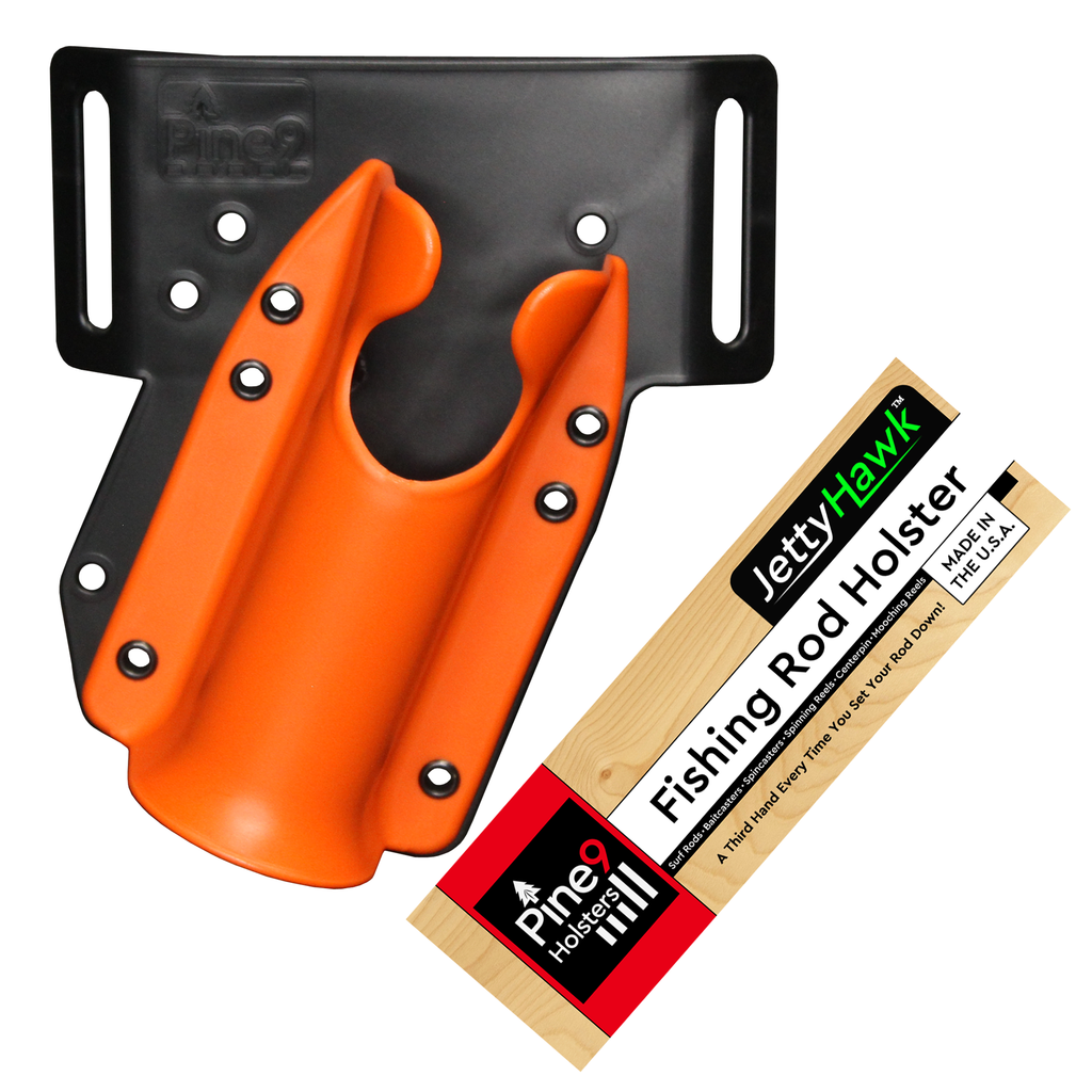 pine 9 JettyHawk fishing rod holster hands free hip rod hip holder orange  product photo
