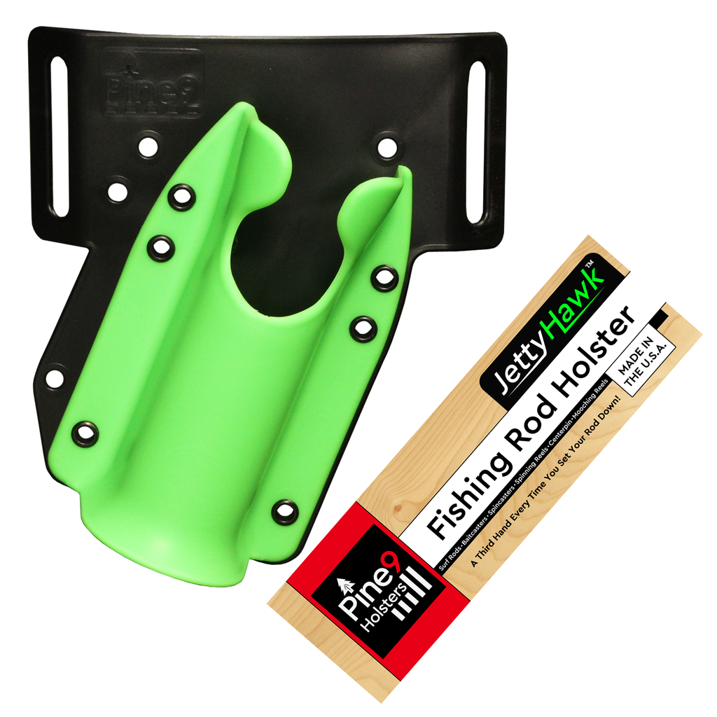 pine 9 JettyHawk fishing rod holster hands free hip rod hip holder zombie green green product photo