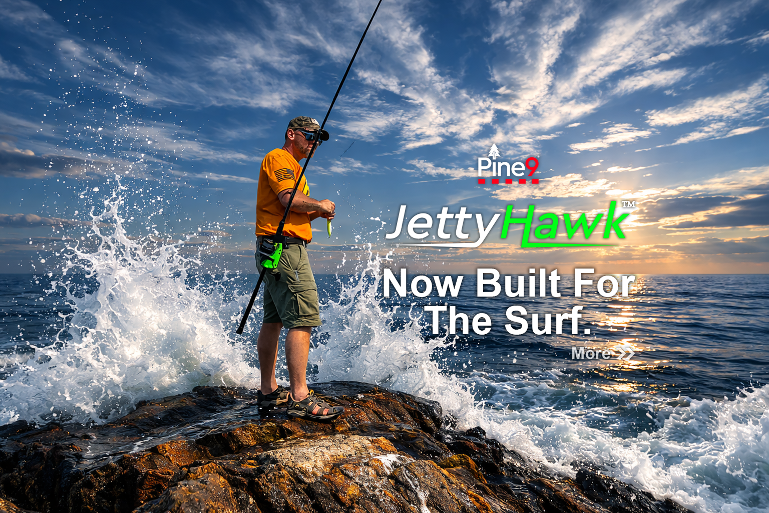 pine 9 JettyHawk fishing rod holster hands free hip rod hip holder now built for the surf fishing on a rock