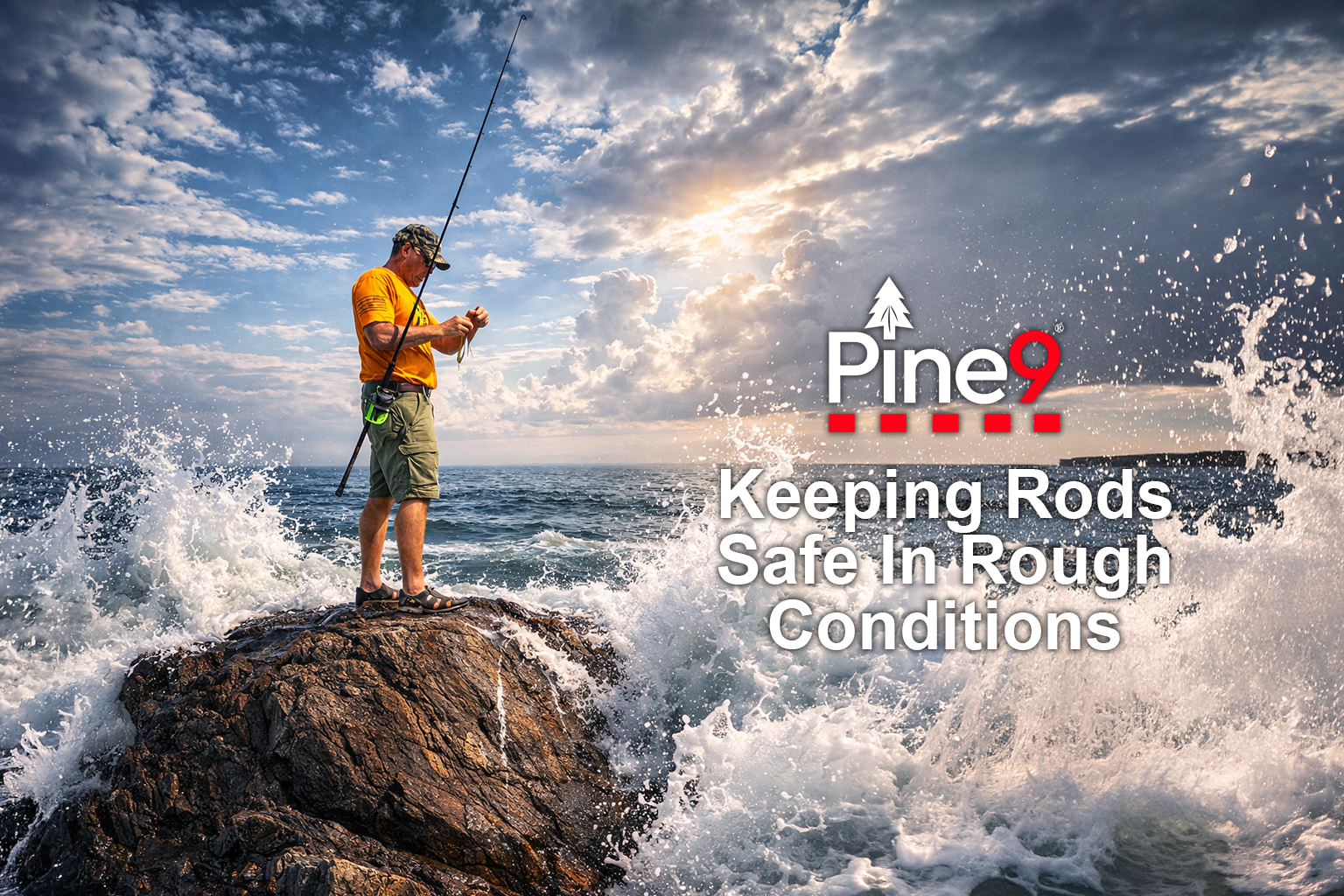 pine 9 JettyHawk fishing rod holster hands free hip rod hip holder keeping rods safe in rough conditions